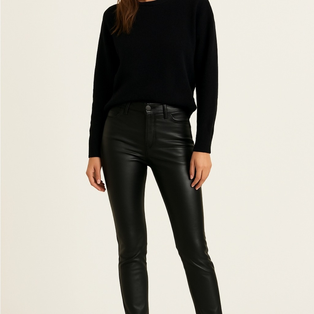 Avec Les Filles Anthropologie faux leather‎ Black Goth Skinny pant Punk